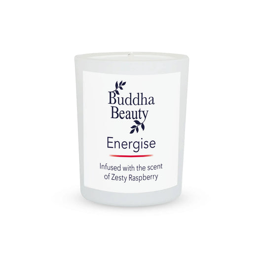 Energise Zesty Raspberry Votive Candle - Buddha Beauty Skincare Room Candle #vegan# #cruelty-free# #skincare#