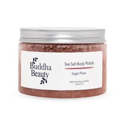 Sugar Plum Sea Salt Body Polish / Body Scrub - Buddha Beauty Skincare Body scrub #vegan# #cruelty-free# #skincare#