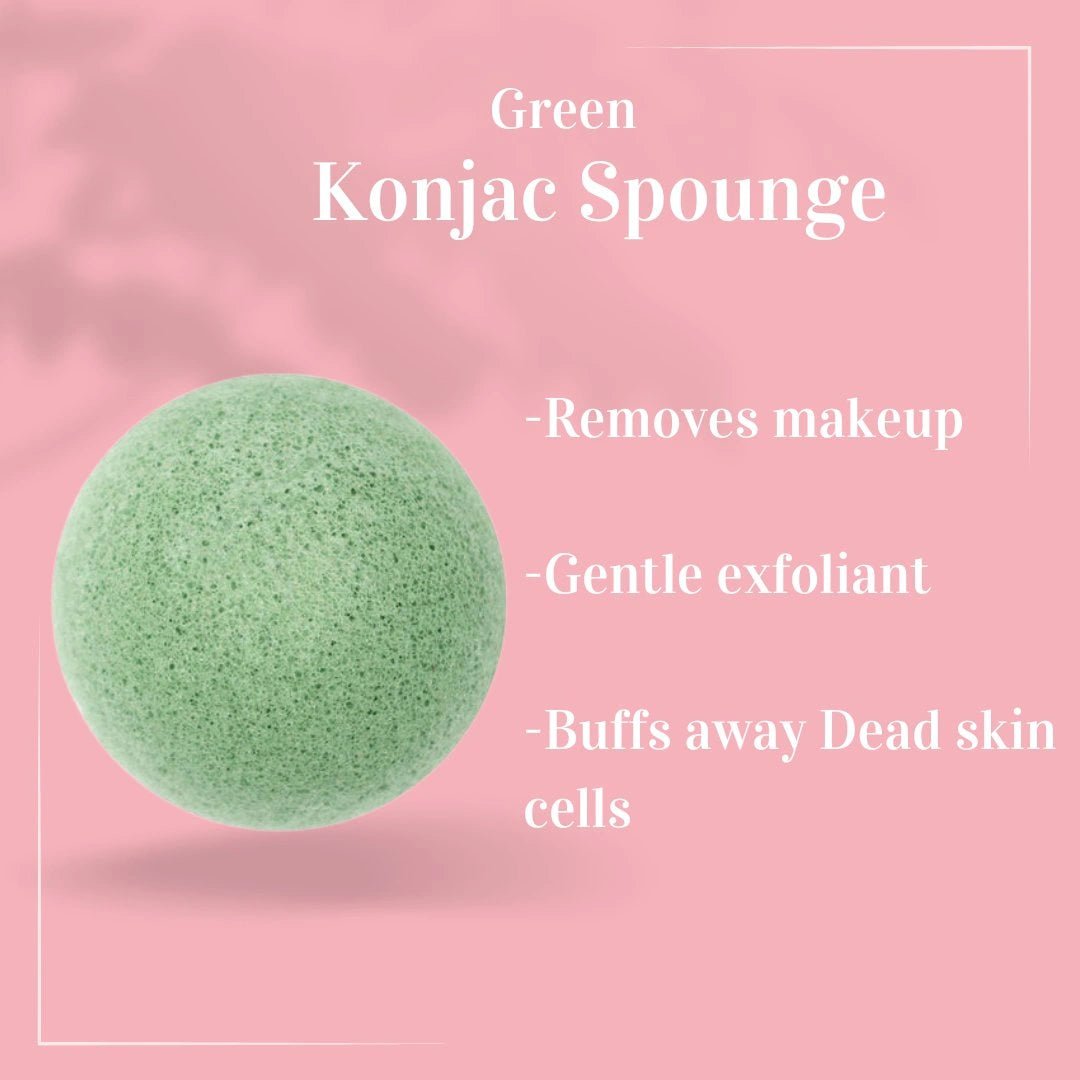 Green Konjac Facial Sponge - French Clay #skincare#