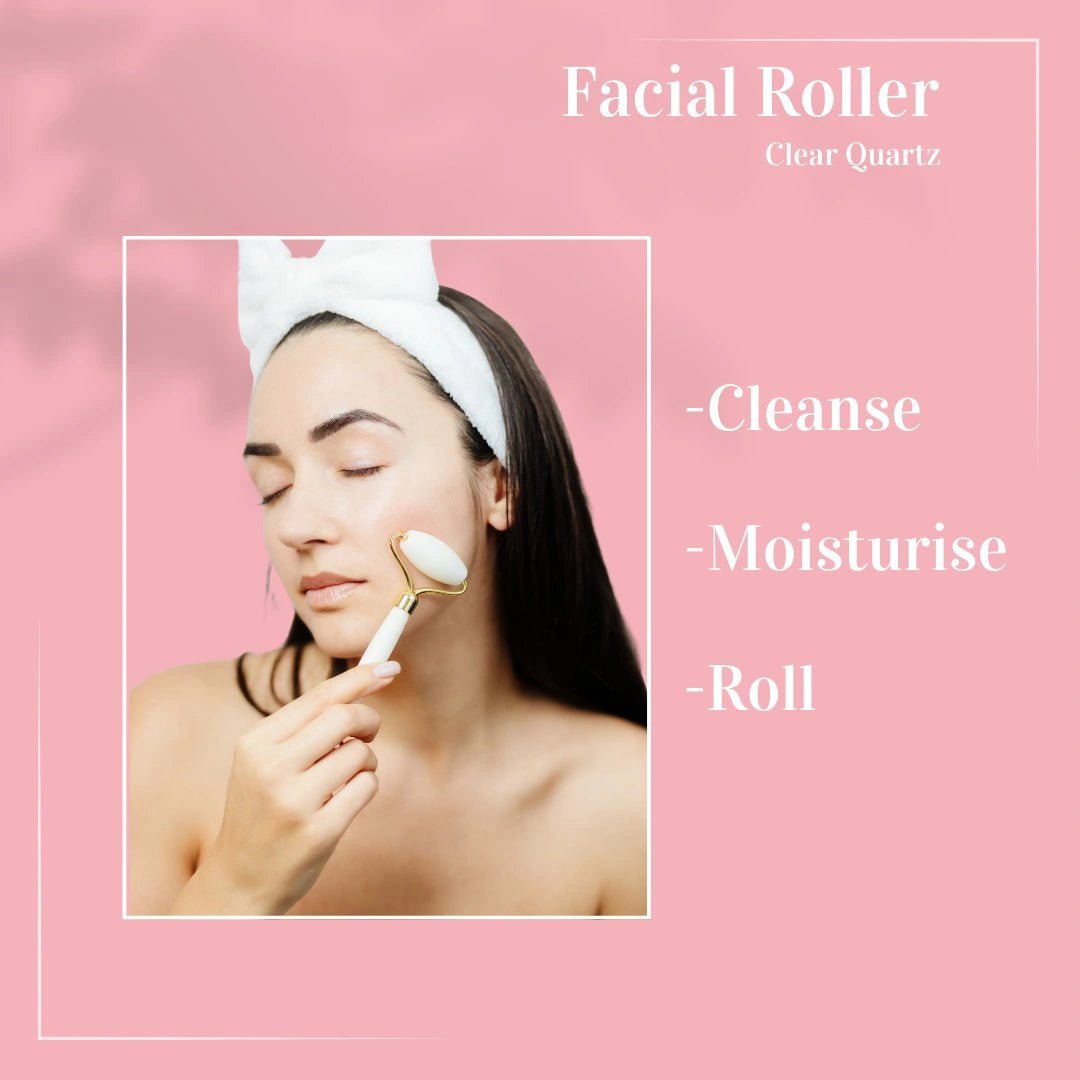 Rose Quartz Jade Gesichtsroller – Doppelseitig, Mit Rosenquarz & Gold, Für Lymphdrainage & Hautstraffung