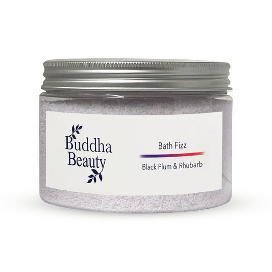 Black Plum & Rhubarb Bath Fizz - Buddha Beauty Skincare bath fizz #vegan# #cruelty-free# #skincare#