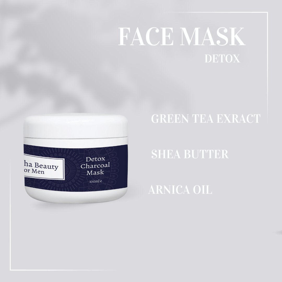Detox Bamboo Charcoal Face Mask for Men - Buddha Beauty Skincare Face Mask #vegan# #cruelty-free# #skincare#