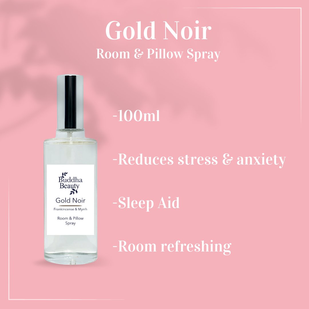 Gold Noir Frankincense & Myrrh Room Fragrance Collection - Buddha Beauty Skincare Room Candle #vegan# #cruelty-free#