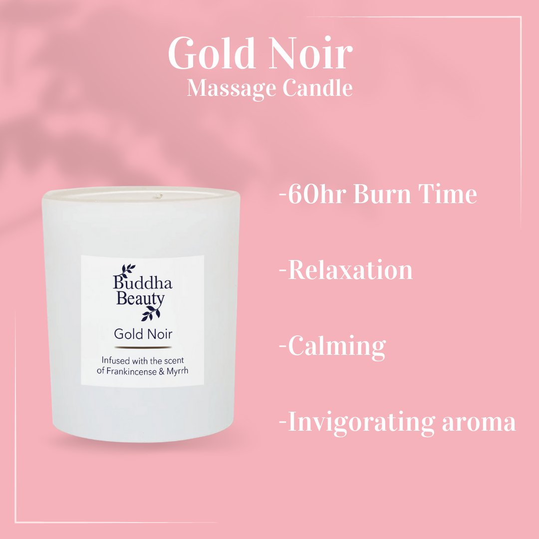 Gold Noir Frankincense & Myrrh Room Fragrance Collection - Buddha Beauty Skincare Room Candle #vegan# #cruelty-free#