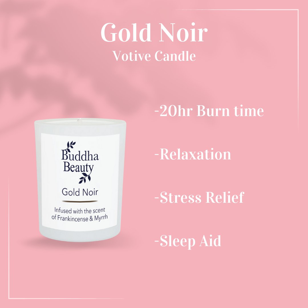 Gold Noir Frankincense & Myrrh Room Fragrance Collection - Buddha Beauty Skincare Room Candle #vegan# #cruelty-free#