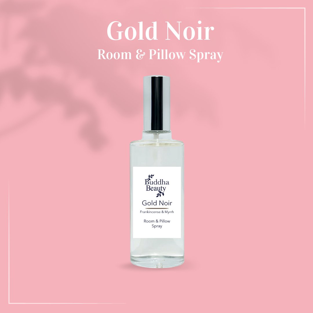 Gold Noir Frankincense & Myrrh Room Fragrance Collection - Buddha Beauty Skincare Room Candle #vegan# #cruelty-free#