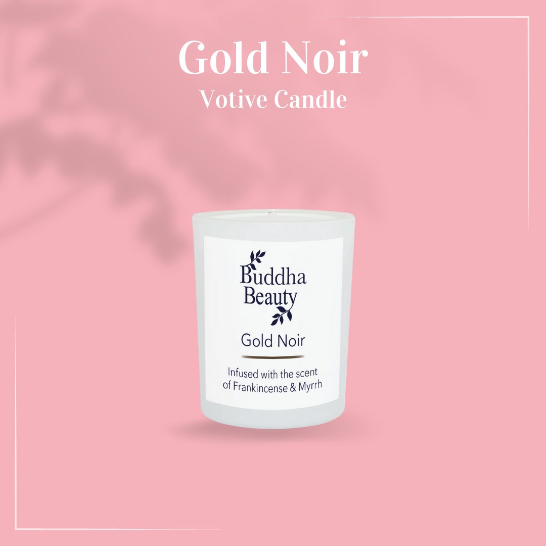 Gold Noir Frankincense & Myrrh Room Fragrance Collection - Buddha Beauty Skincare Room Candle #vegan# #cruelty-free#