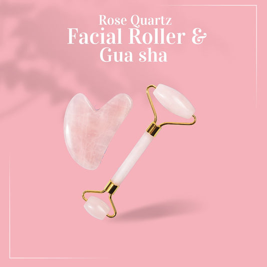 Rose Quartz Facial Roller & Gua Sha Set - Buddha Beauty Skincare #vegan# #cruelty-free# #skincare#