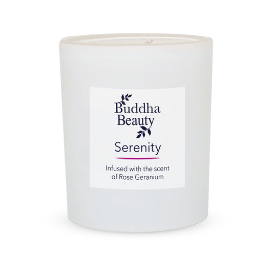 Serenity Rose Geranium Room Fragrance Collection - Buddha Beauty Skincare Room Candle #vegan# #cruelty-free# #skincare#