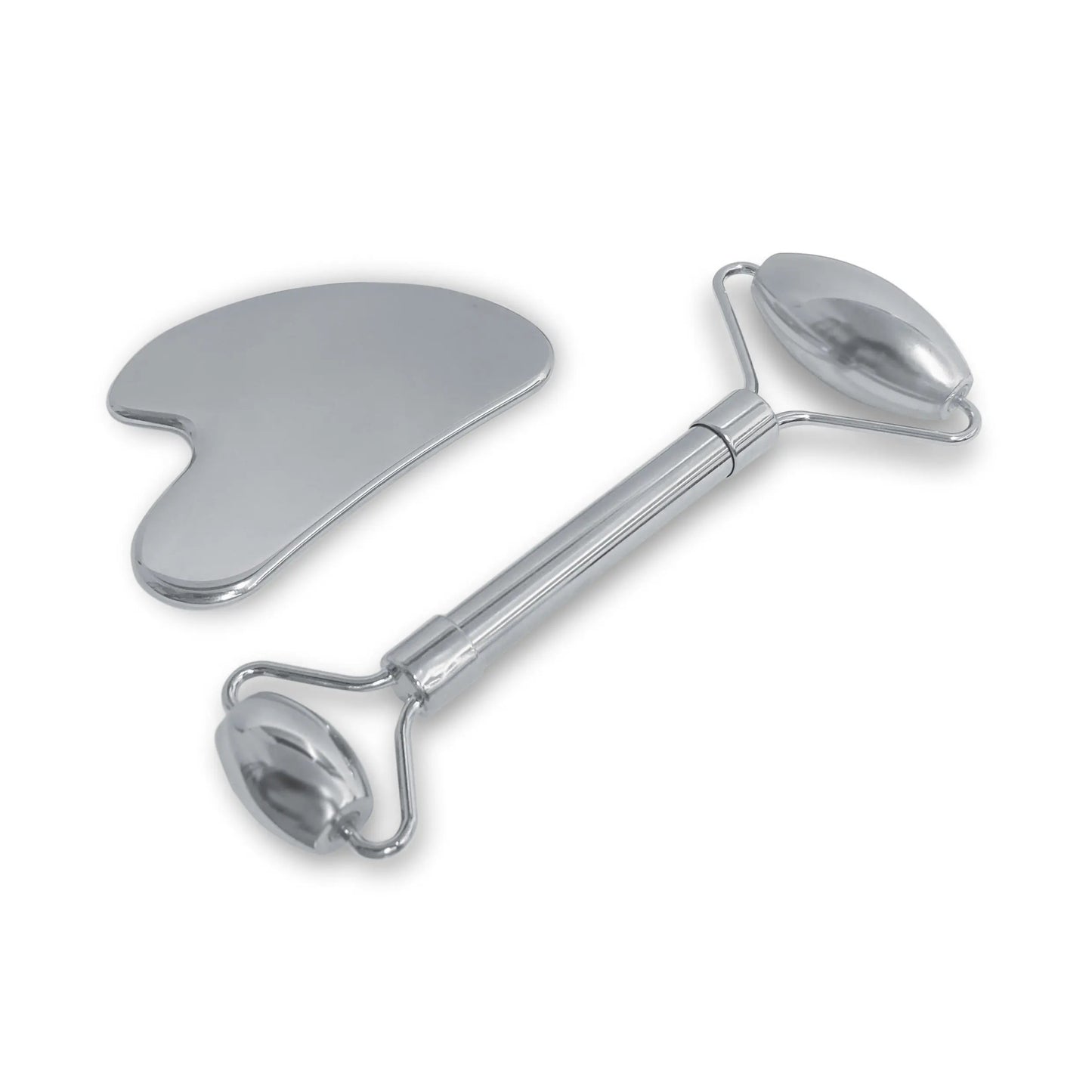Stainless Steel Gua Sh  (Guashaa & Facial Roller Set - Buddha Beauty Skincare Accessories #vegan# #cruelty-free# #skincare#