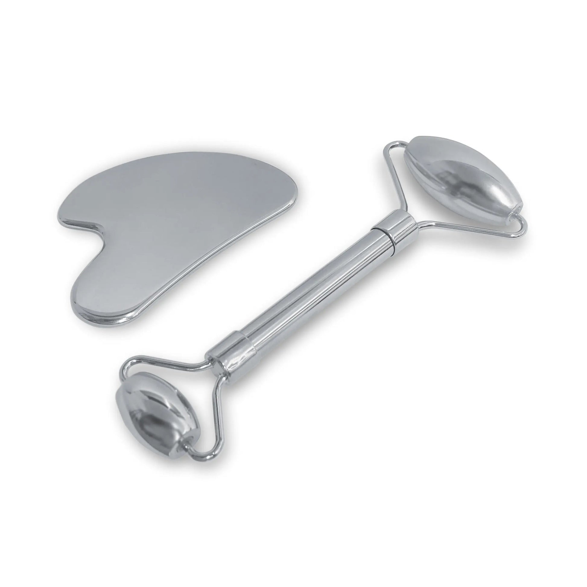 Stainless Steel Gua Sh  (Guashaa & Facial Roller Set - Buddha Beauty Skincare Accessories #vegan# #cruelty-free# #skincare#