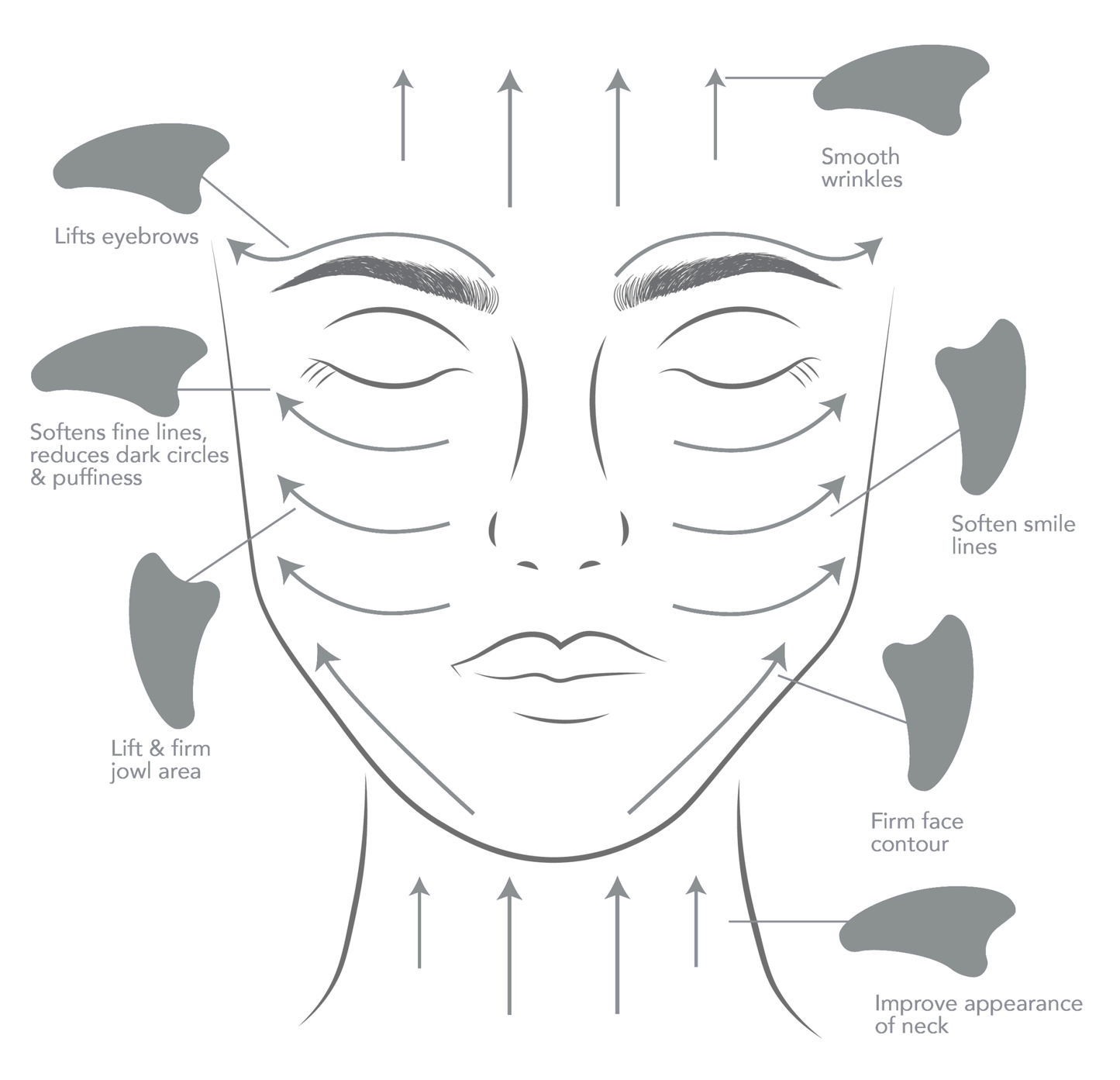 Stainless Steel Gua Sha  (Guasha & Facial Roller Set - Buddha Beauty Skincare Accessories #vegan# #cruelty-free# #skincare#