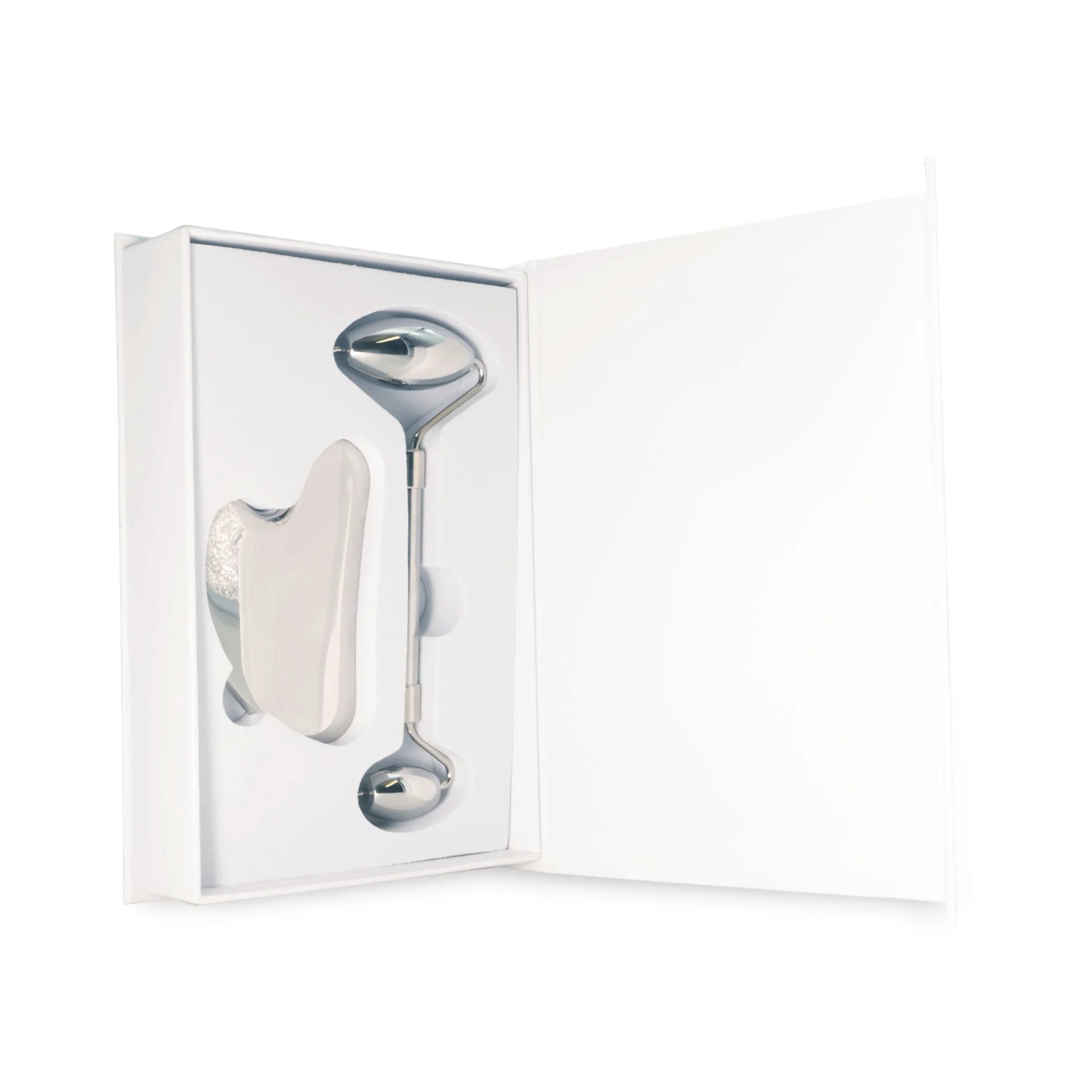 Stainless Steel Gua Sha & Facial Roller Set - Buddha Beauty Skincare Accessories #vegan# #cruelty-free# #skincare#